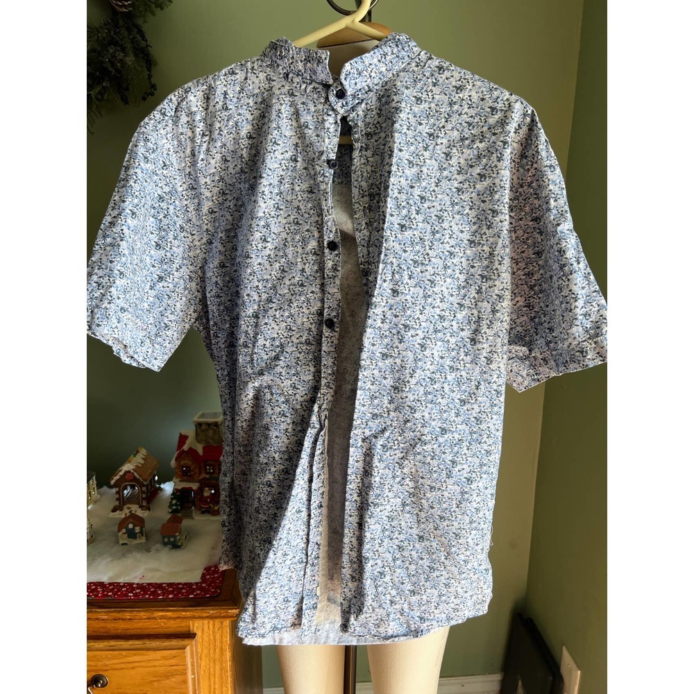Men’s Blue White Short Sleeve Button Down Royal Testimony XL